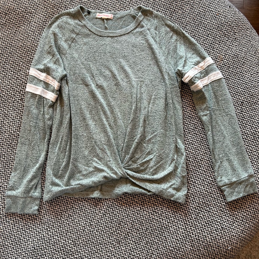 Inspired Hearts Heather Gray Knit Top